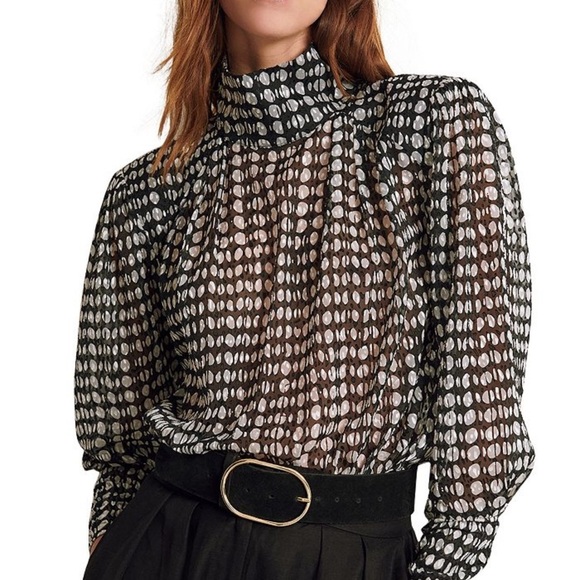 NWT BA&SH Baldwin V-Back Blouse Size 0 - Picture 1 of 10